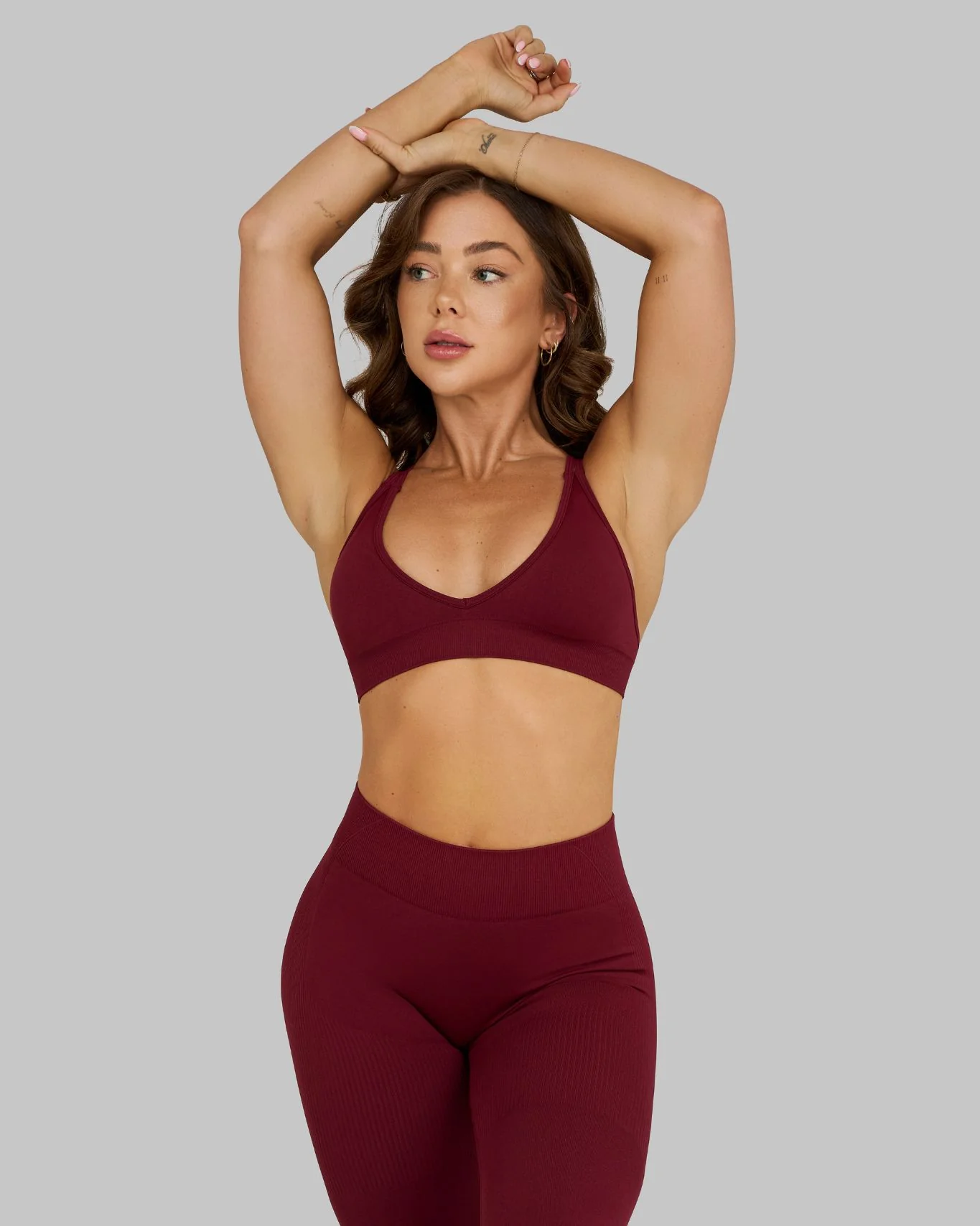 Elevate™ V-Neck Sculpt Seamless Bra | Fine Wine - Image 3