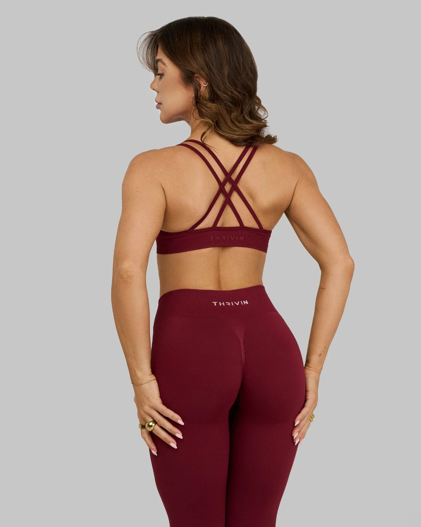 Elevate™ V-Neck Sculpt Seamless Bra | Fine Wine - Image 6